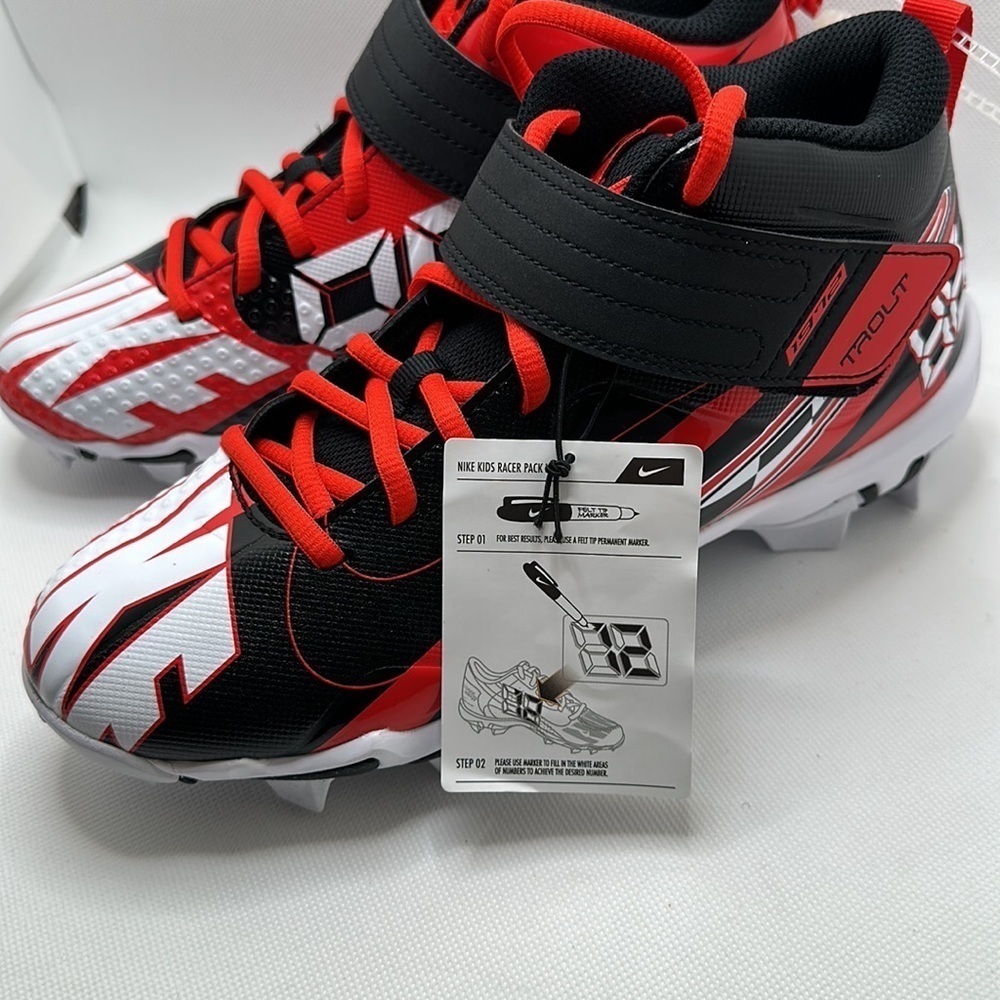 Nike Baseball Youth Force Trout 7 Keystone Challenge Black Red Size 6Y - Picture 3 of 7